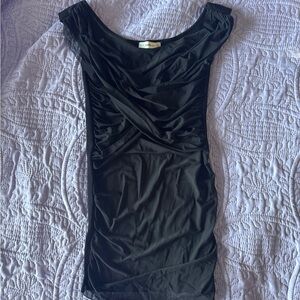 Black See-Through Tank top with chest coverage